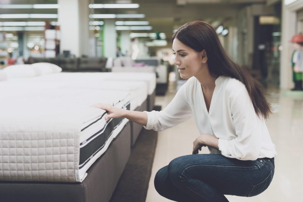 Choosing a mattress in a store